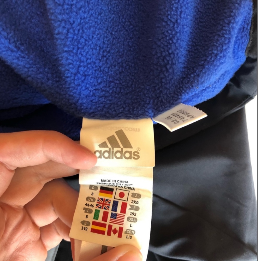 Adidas Black Blue Quarter Zip Shell & Fleece - Picture 5 of 8
